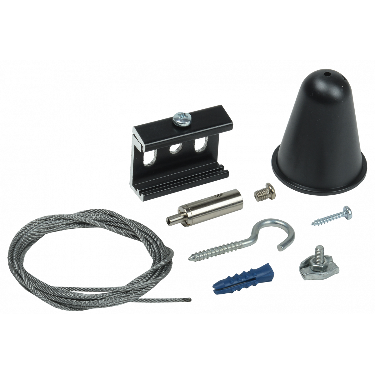 Комплект підвісу для шинопроводу з тросом 1,5м чорний IEK