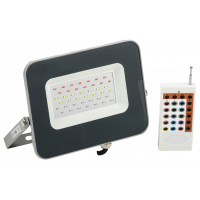 Прожектор LED СДО 07-30RGB multicolor IP65 сірий IEK