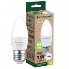 Лампа светодиодная 9Вт С37 Е27 4100К ENERLIGHT