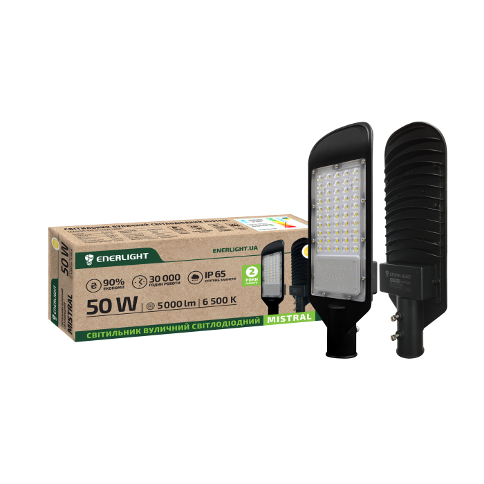 Светильник светодиодный уличный 50Вт 6500К МІSТRАL ENERLIGHT