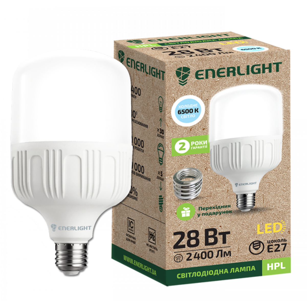 Лампа LED ALFA HP 28Вт 230В 4100К E27/E40 UA IEK