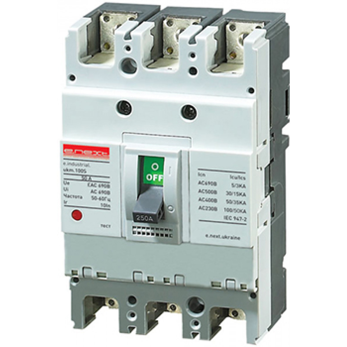 Силовий автоматичний вимикач e.industrial.ukm.100S.80, 3р, 80А