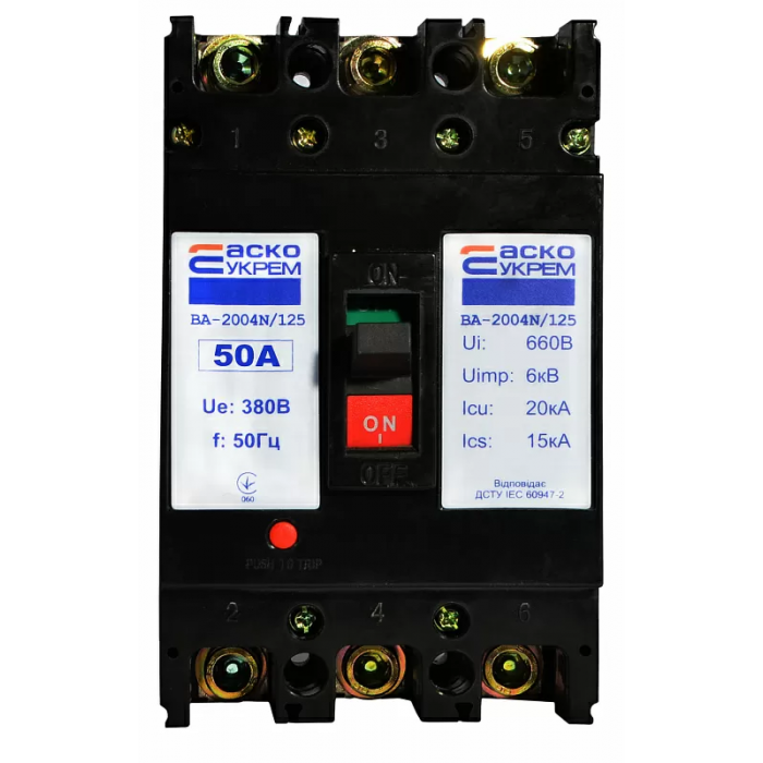 Автоматический выключатель УКРЕМ ВА-2004N / 125 3р 50А АСКО