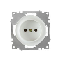 Розетка без заземлення, гвинтові контакти, колір білий