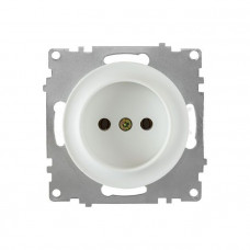 Розетка без заземлення, гвинтові контакти, колір білий