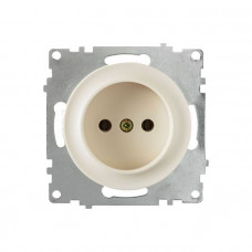 Розетка без заземления, винтовые контакты, цвет бежевый