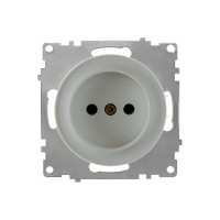 Розетка без заземления, винтовые контакты, цвет серый