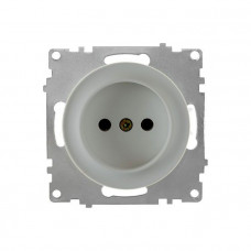 Розетка без заземления, винтовые контакты, цвет серый