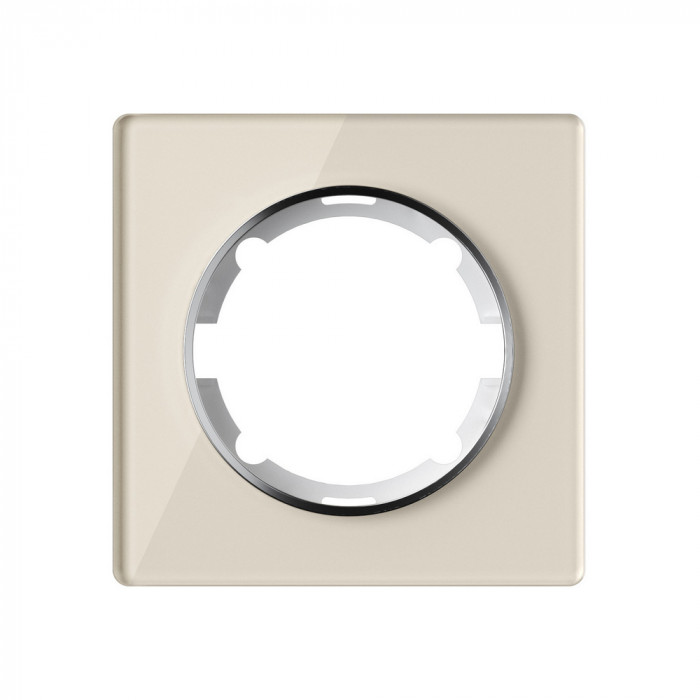 Рамка скляна OneKeyElectro, серія Garda, одинарна, колір бежевий
