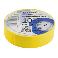 Изоляционная лента 0.13мм х 19мм х 10м, желтый TAKEL