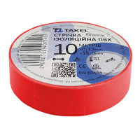 Изоляционная лента 0.13мм х 15мм х 10м, красный TAKEL