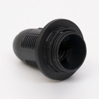 Патрон пластиковый Е14 с гайкой, черный TAKEL