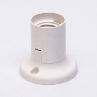 Патрон пластиковий Е27 прямий, білий TAKEL