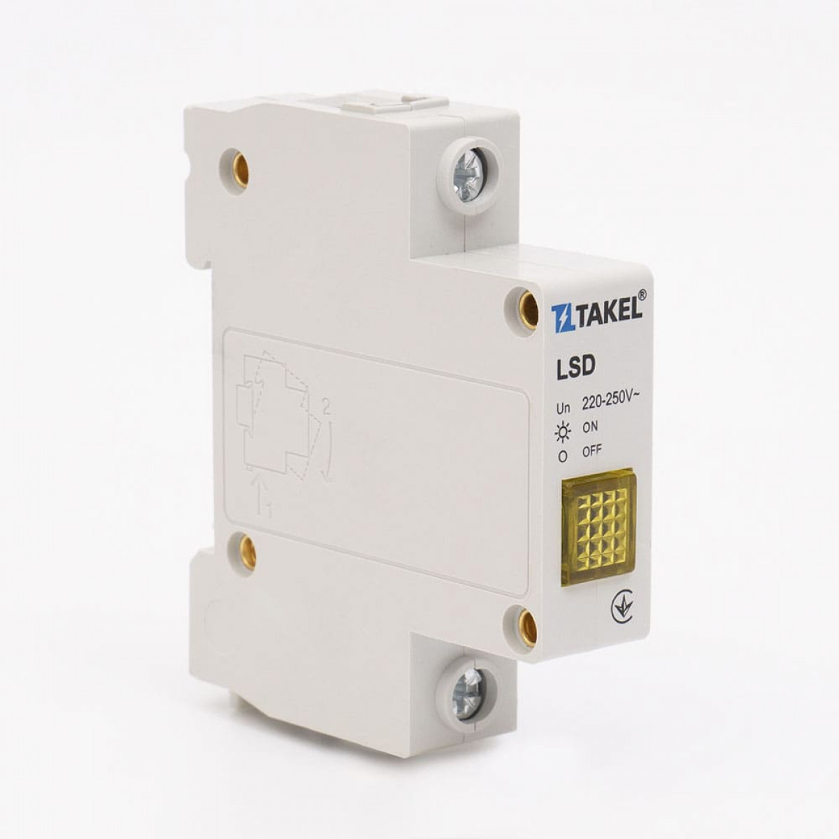 Лампа сигнальна ЛСН на DIN-рейку, жовтий Takel (505503ж)