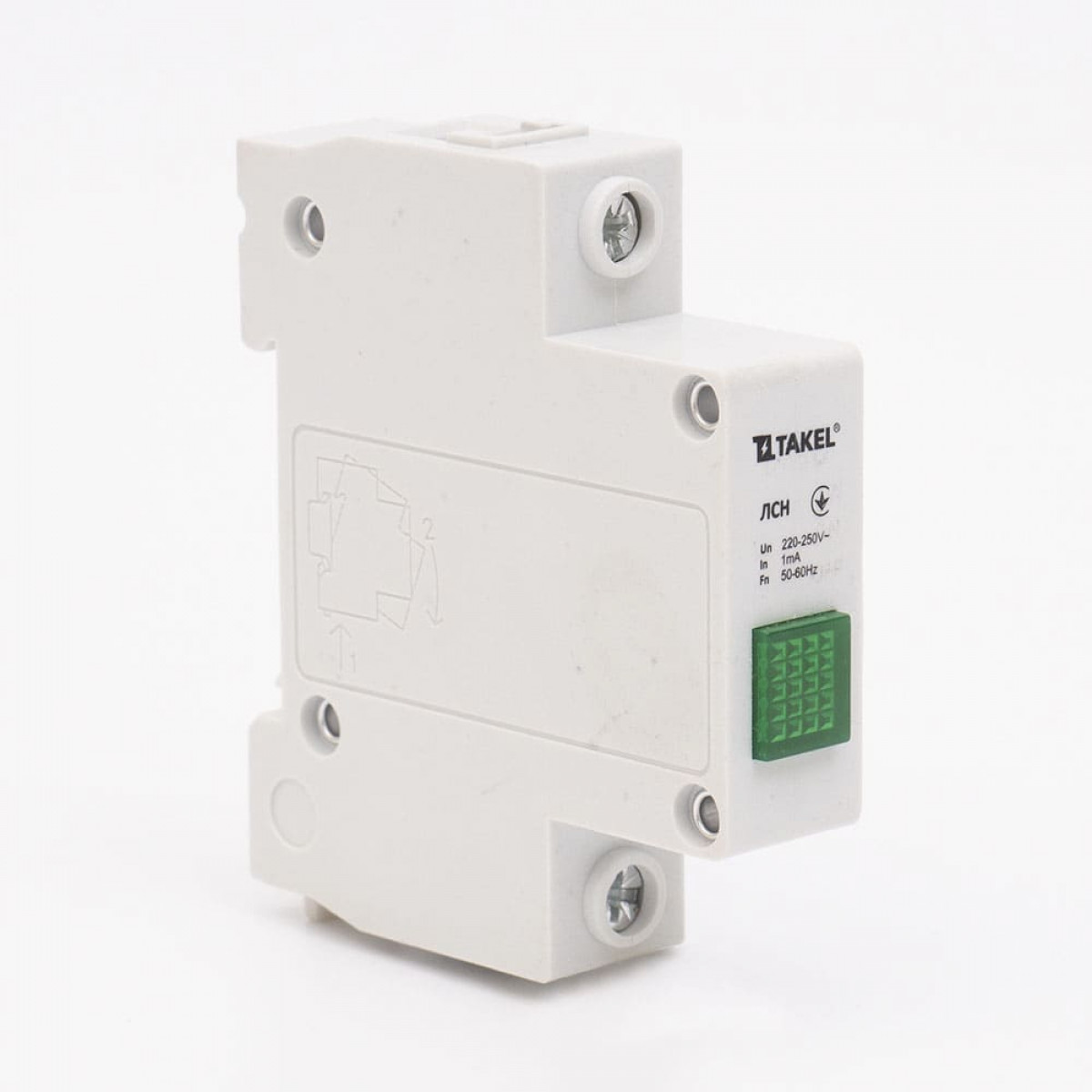 Лампа сигнальна ЛСН на DIN-рейку, зелений Takel (505503з)