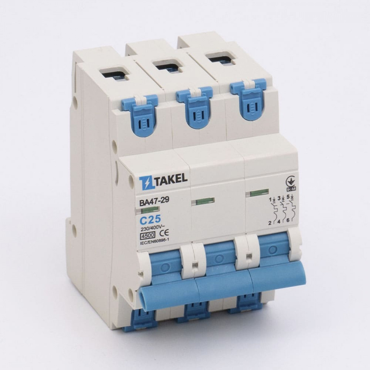 Вимикач автоматичний ВА47-29-С 3Р 25А Takel (506152)
