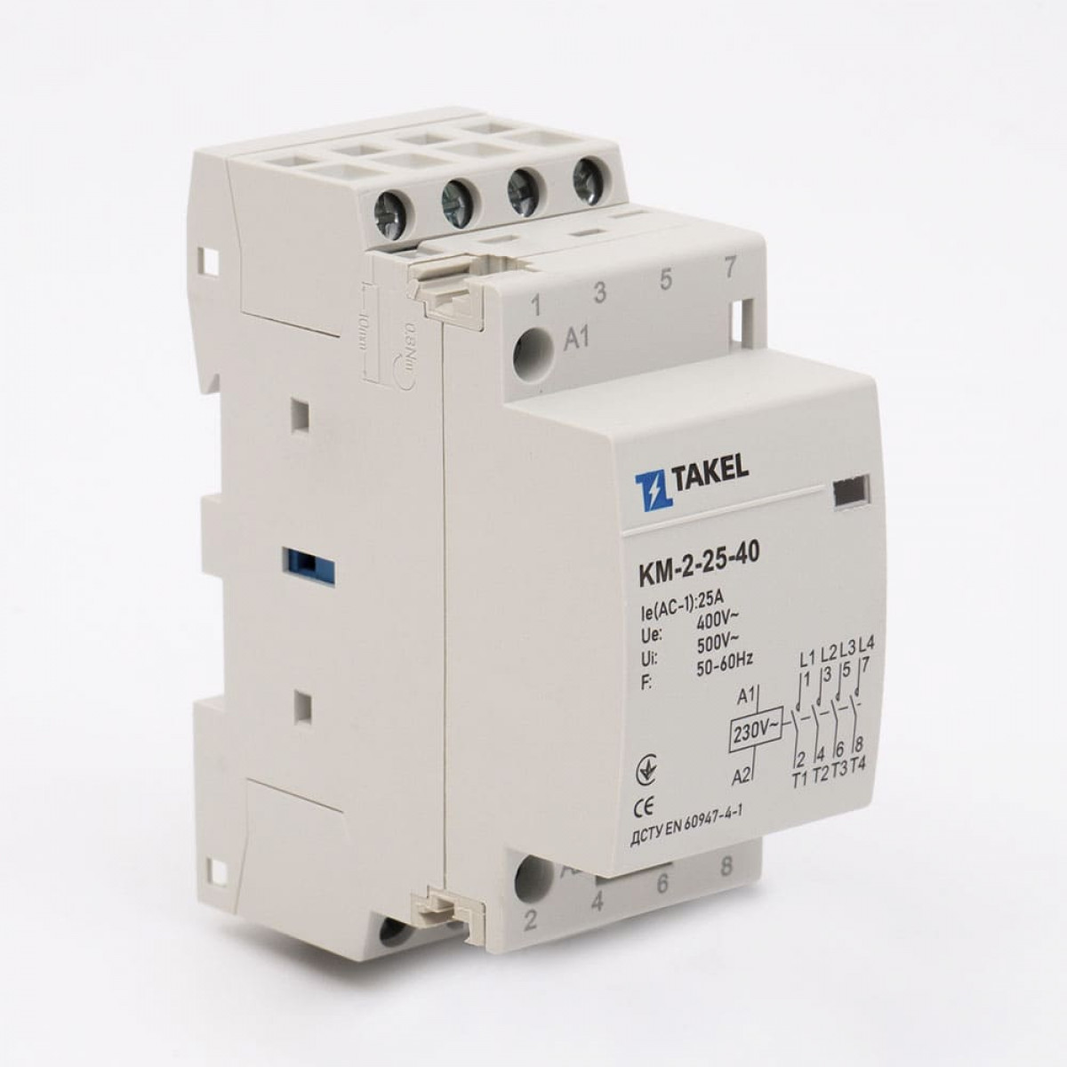 Контактор модульний КМ-2-25-40 25А 4НО Takel (507334)