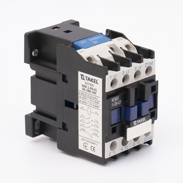 Контактор малогабаритный КМИ 1-09-01 9А 24В 1NC Takel (507400)
