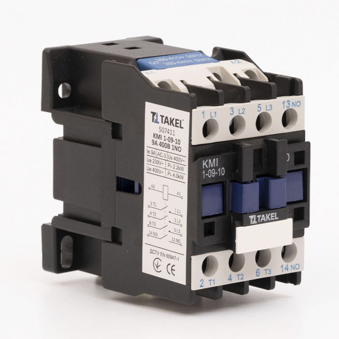 Контактор малогабаритный КМИ 1-09-10 9А 400В 1NO Takel (507411)