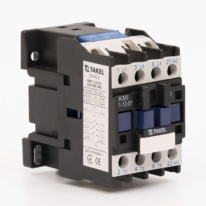Контактор малогабаритный КМИ 1-12-01 12А 24В 1NC Takel (507412)