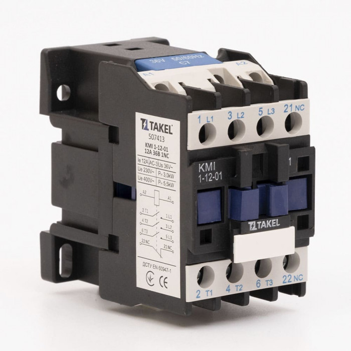 Контактор малогабаритный КМИ 1-12-01 12А 36В 1NC Takel (507413)