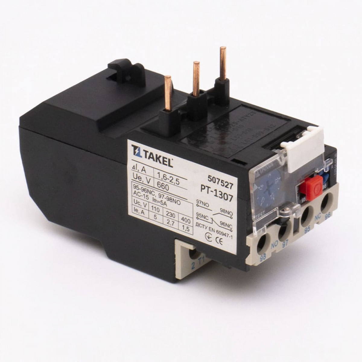 Реле теплове РТ-1307 діап. 1.6-2.5 А Takel (507527)