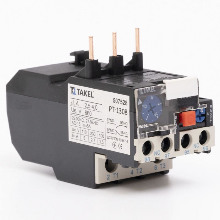 Реле тепловое РТ-1308 диап. 2.5-4 А Takel (507528)