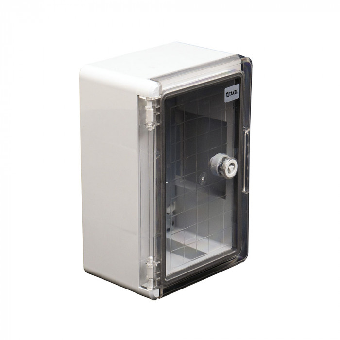 Корпус пластиковый ударопрочный (щит) 200x300x130мм с проз. дв. IP65 Takel (512820)