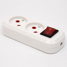 Колодка удлинителя с кнопкой 2 гнезда без с/к LEE