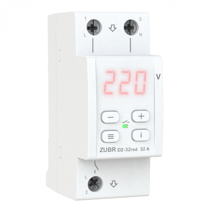 Реле напряжения напряжения двухполюсный ZUВR D2-40А