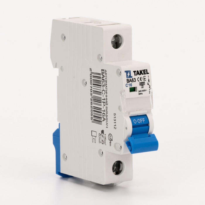 Автоматический выключатель ВА63-C-1Р-16А Takel (513112)