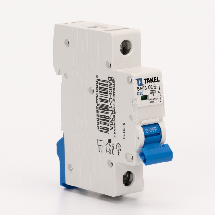 Автоматический выключатель ВА63-C-1Р-20А Takel (513113)