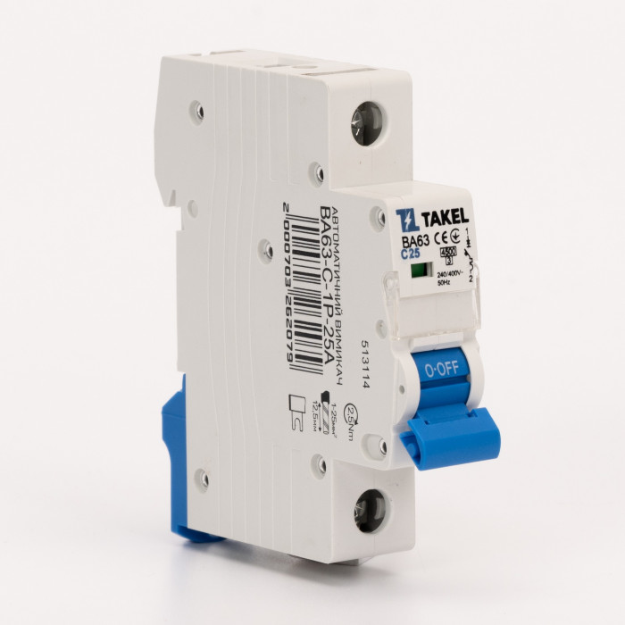 Автоматический выключатель ВА63-C-1Р-25А Takel (513114)