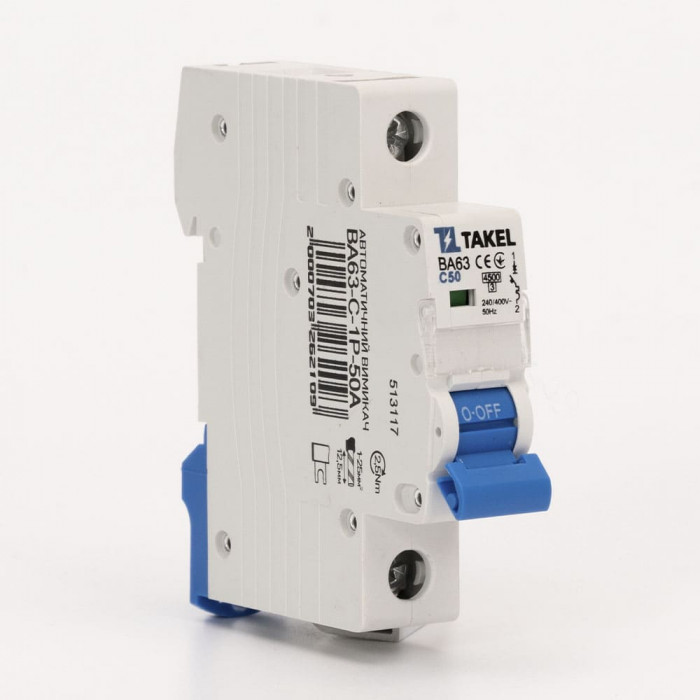 Автоматический выключатель ВА63-C-1Р-50А Takel (513117)
