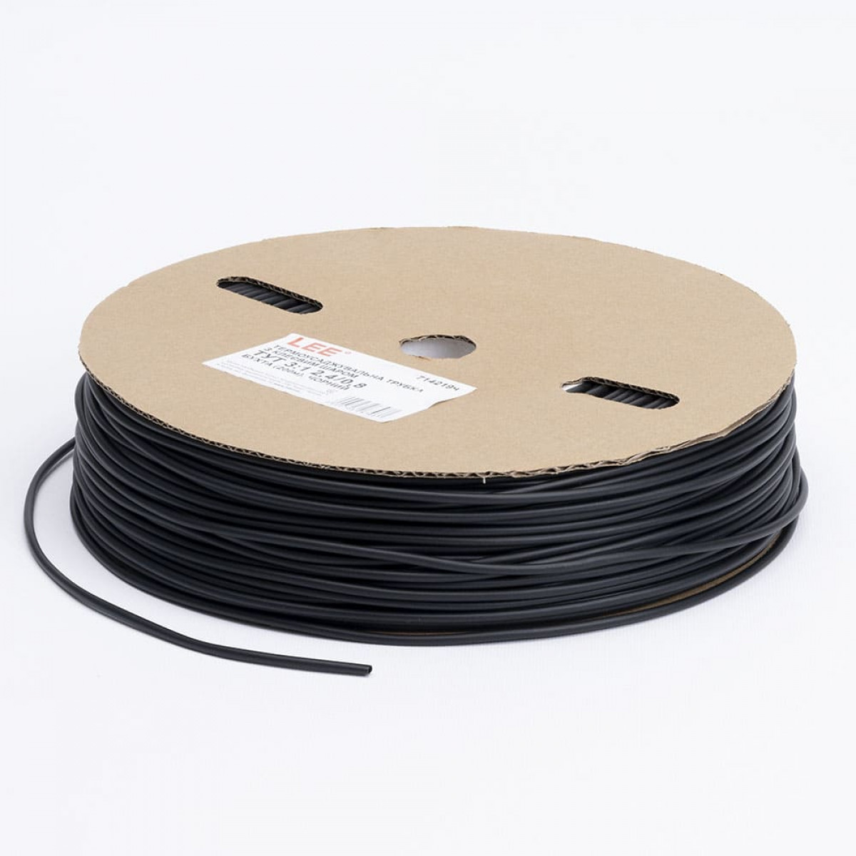 Термоусаджувальна трубка з клеєвим шаром ТУТ 3:1 2,4/0,8 бухта, чорний LEE (714219ч)