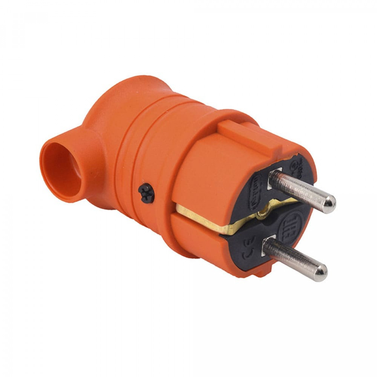 Вилка каучуковая угловая AKEF-O 2Р+РЭ 16А IP44 оранжевая Bylion (403361)