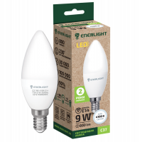 Лампа светодиодная 9Вт С37 Е14 4100К ENERLIGHT