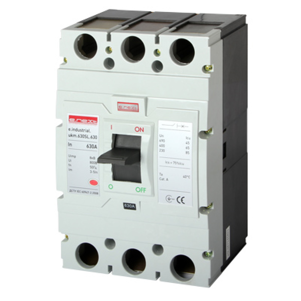 Силовий автоматичний вимикач e.industrial.ukm.630SL.630, 3р, 630А