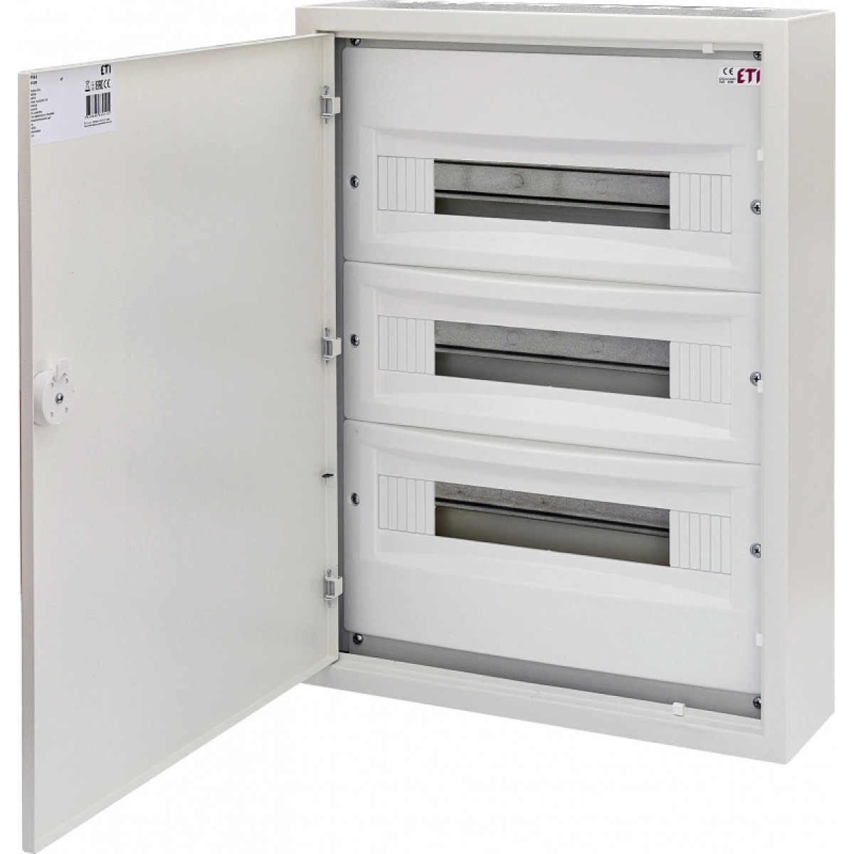Щит металлический WRP18-3 (3х18 модулей, 54 модулей, пластиковая фальш-панель, IP30, внешнее исполнение) ETI (1101383)