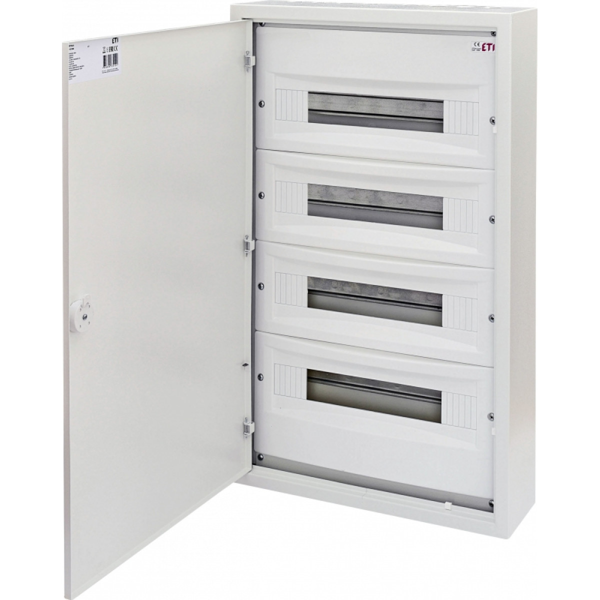 Щит металлический WRP18-4 (4х18 модулей, 72 модулей, пластиковая фальш-панель, IP30, наружного исполнения) ETI (1101384)