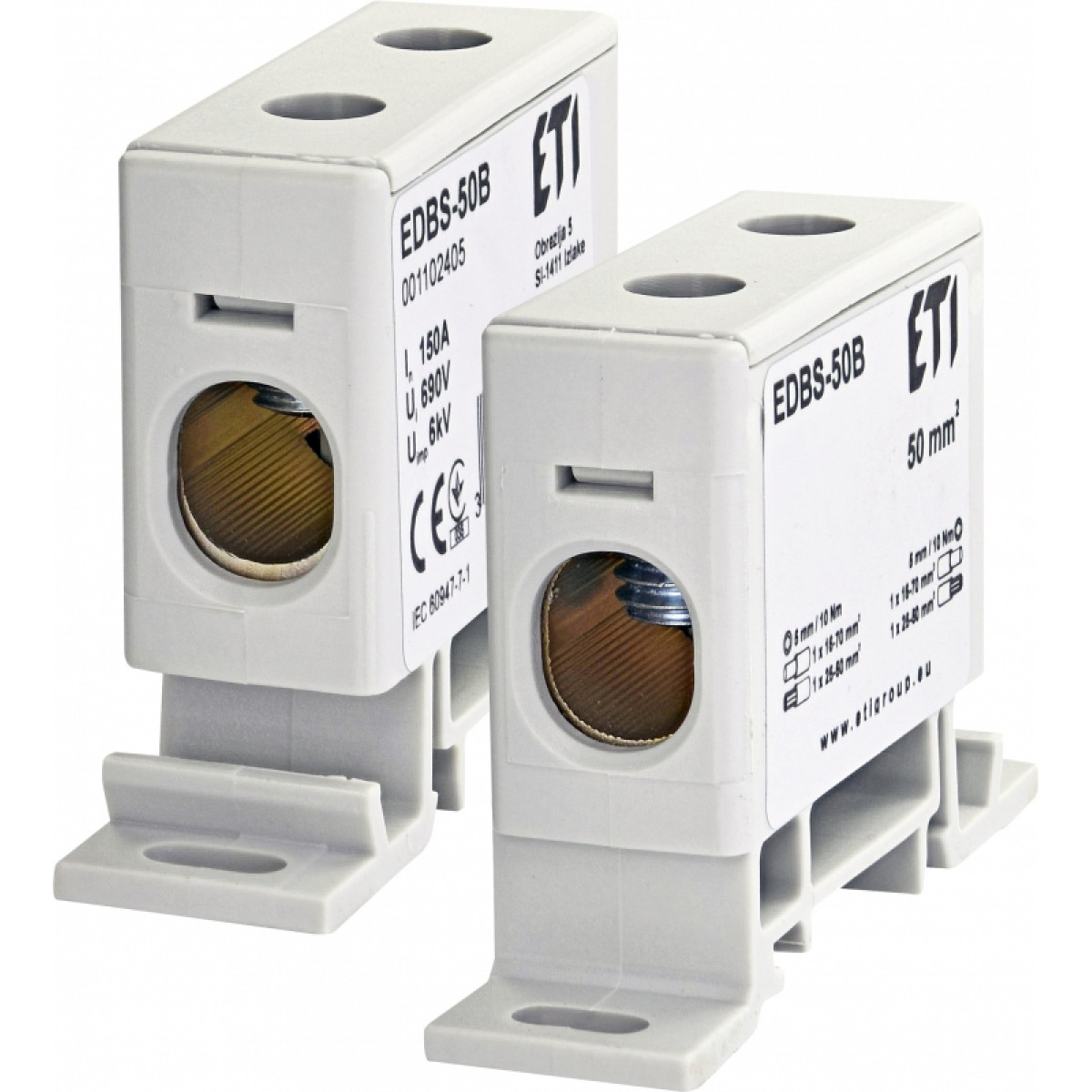 Ввідна силова клема EDBS-50B (150А, 690V AC, 16-70 мм?) ETI (1102405)