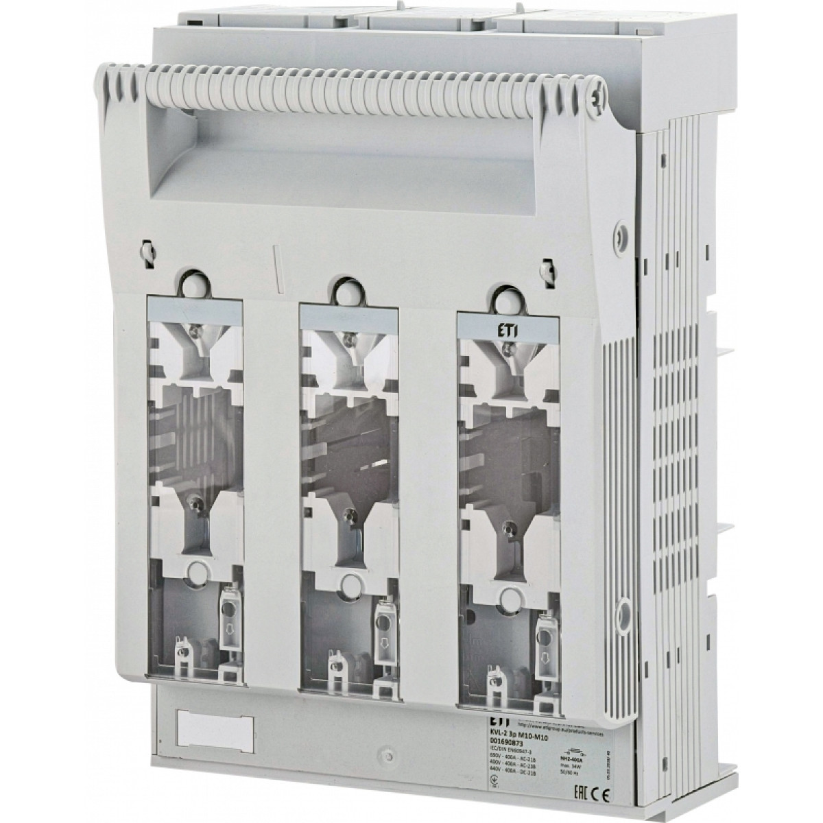 Роз'єднувач KVL 2 3P 400A (Клеми M10-M10) ETI (1690873)