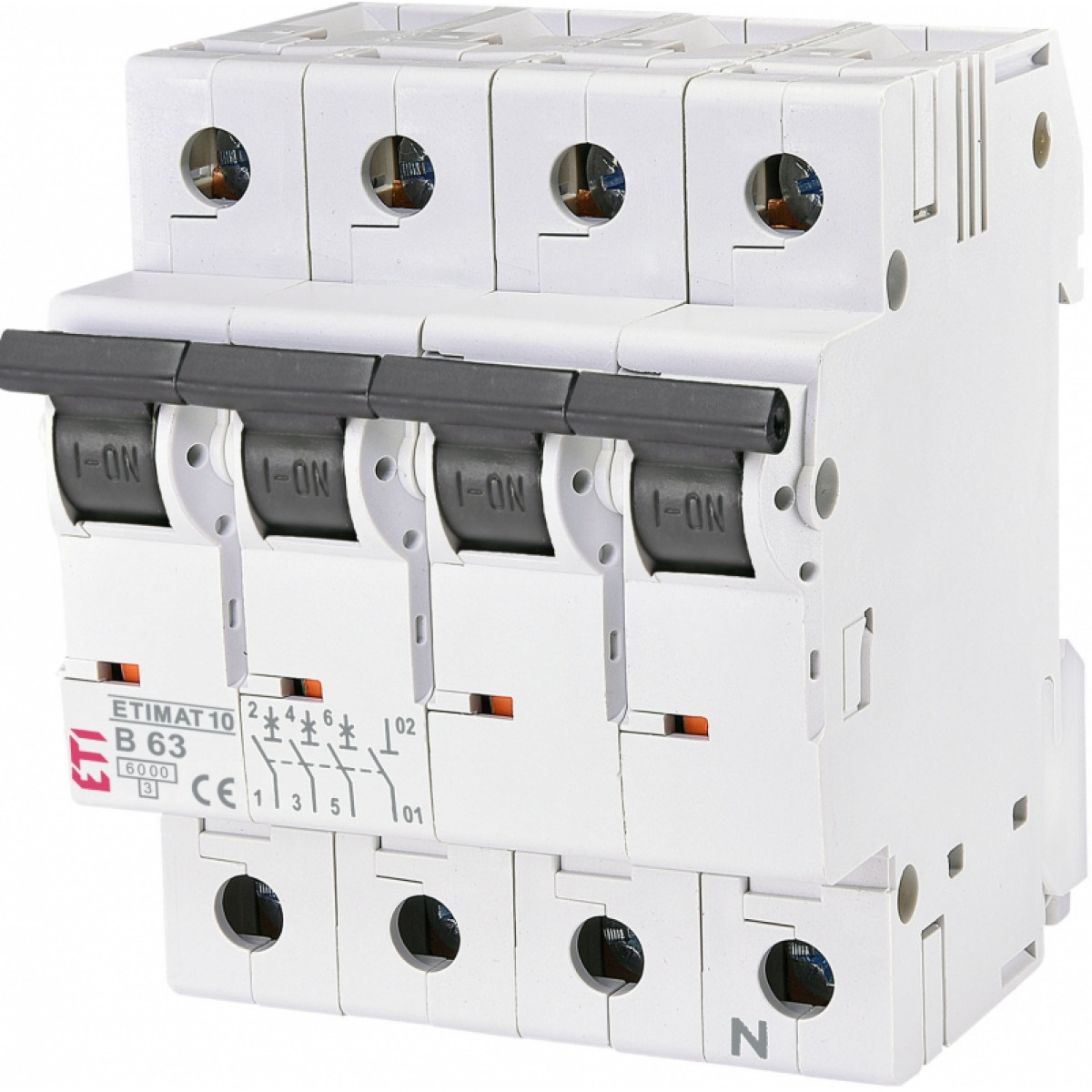 Автоматический выключатель ETIMAT 10 3p + NB 63A (6 kA) ETI (2126722)
