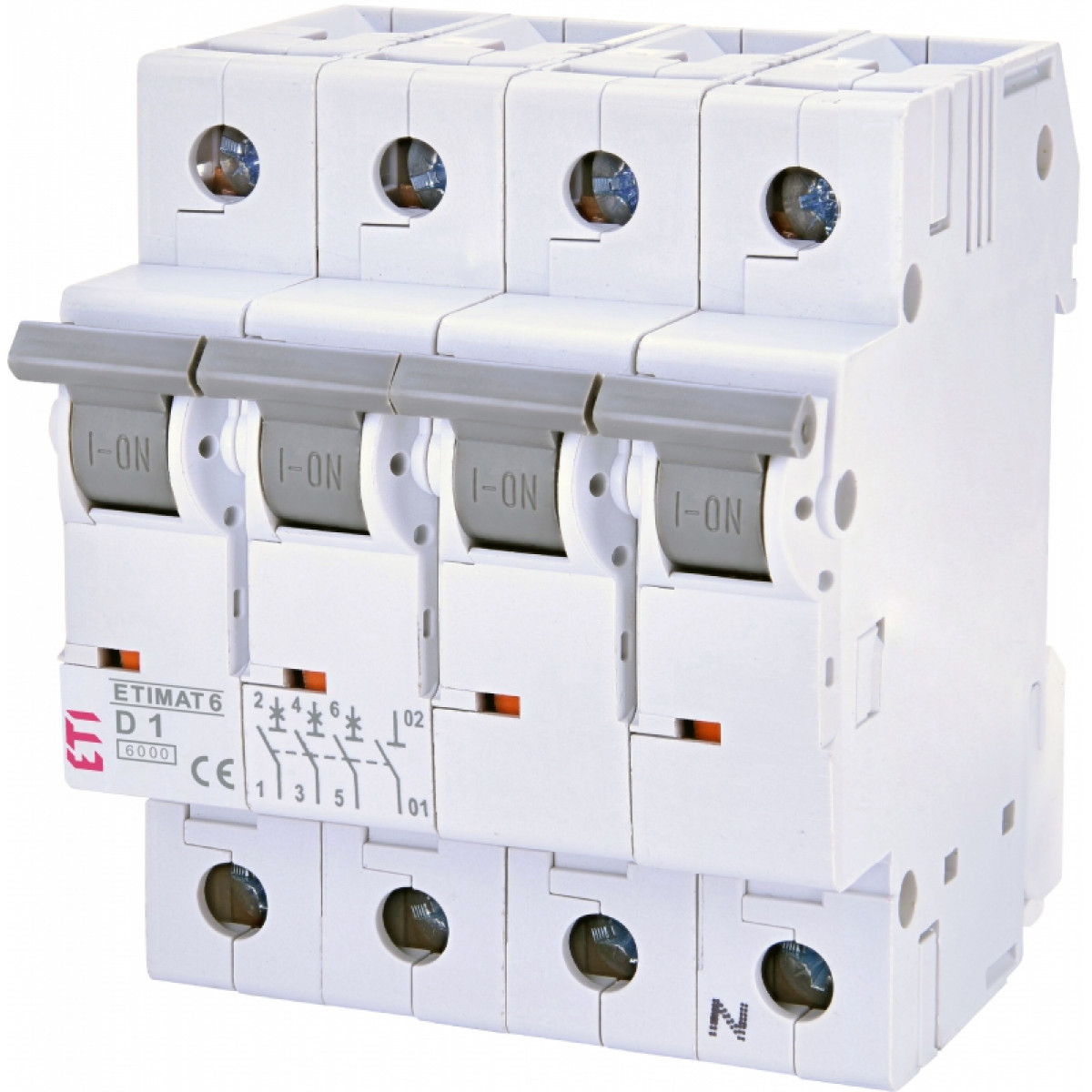 Автоматический выключатель ETIMAT 6 3p + ND 1 А (6 kA) ETI (2165504)