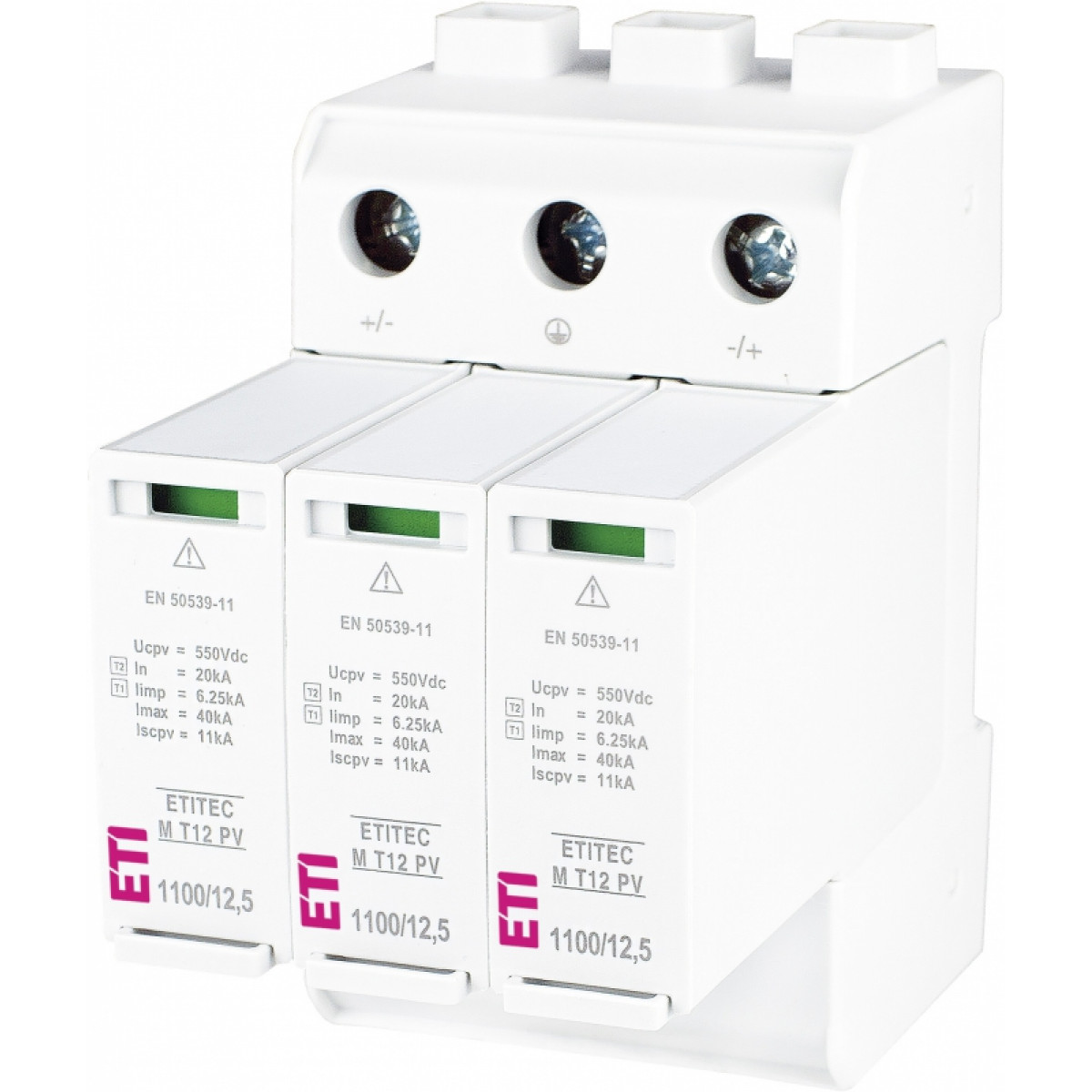 Ограничитель перенапряжения ETITEC M T12 PV 1100/12,5 Y (для PV систем) ETI (2440511)