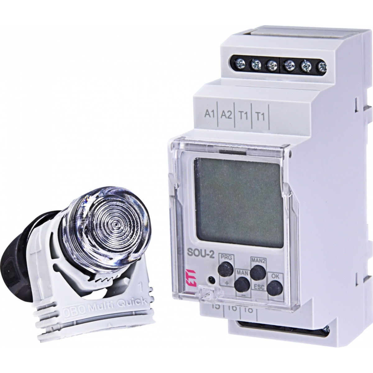 Сутінкове реле з цифровим таймером SOU-2 230V AC (1x8A AC1) ETI (2470020)