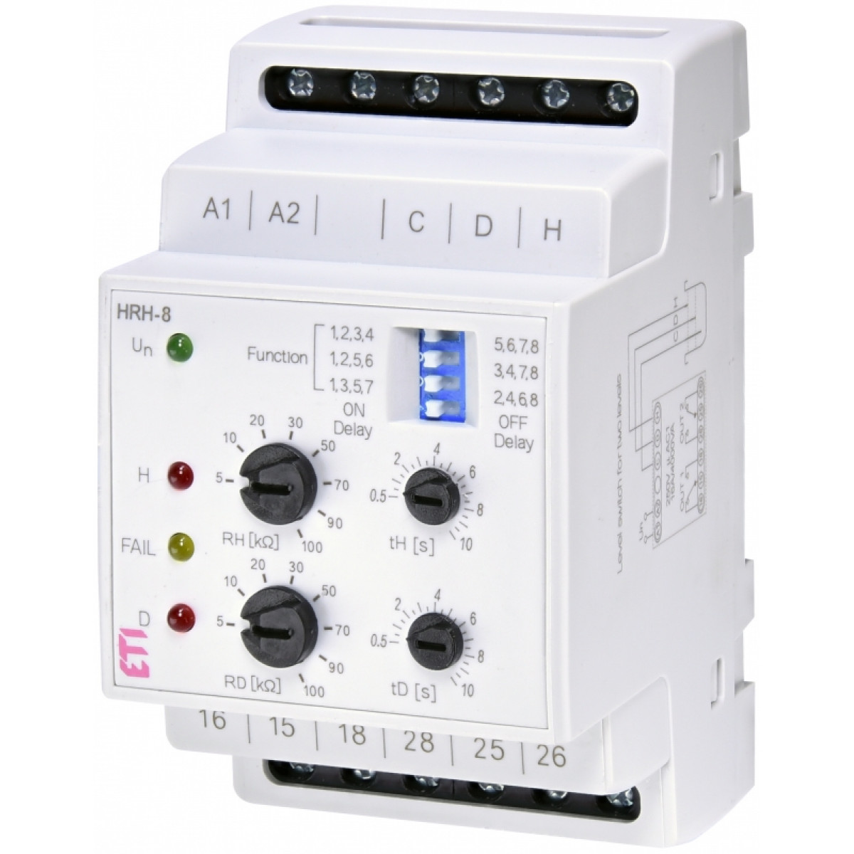 Реле контроля уровня жидкости HRH-8 230V (2x16A AC1) ETI (2470293)