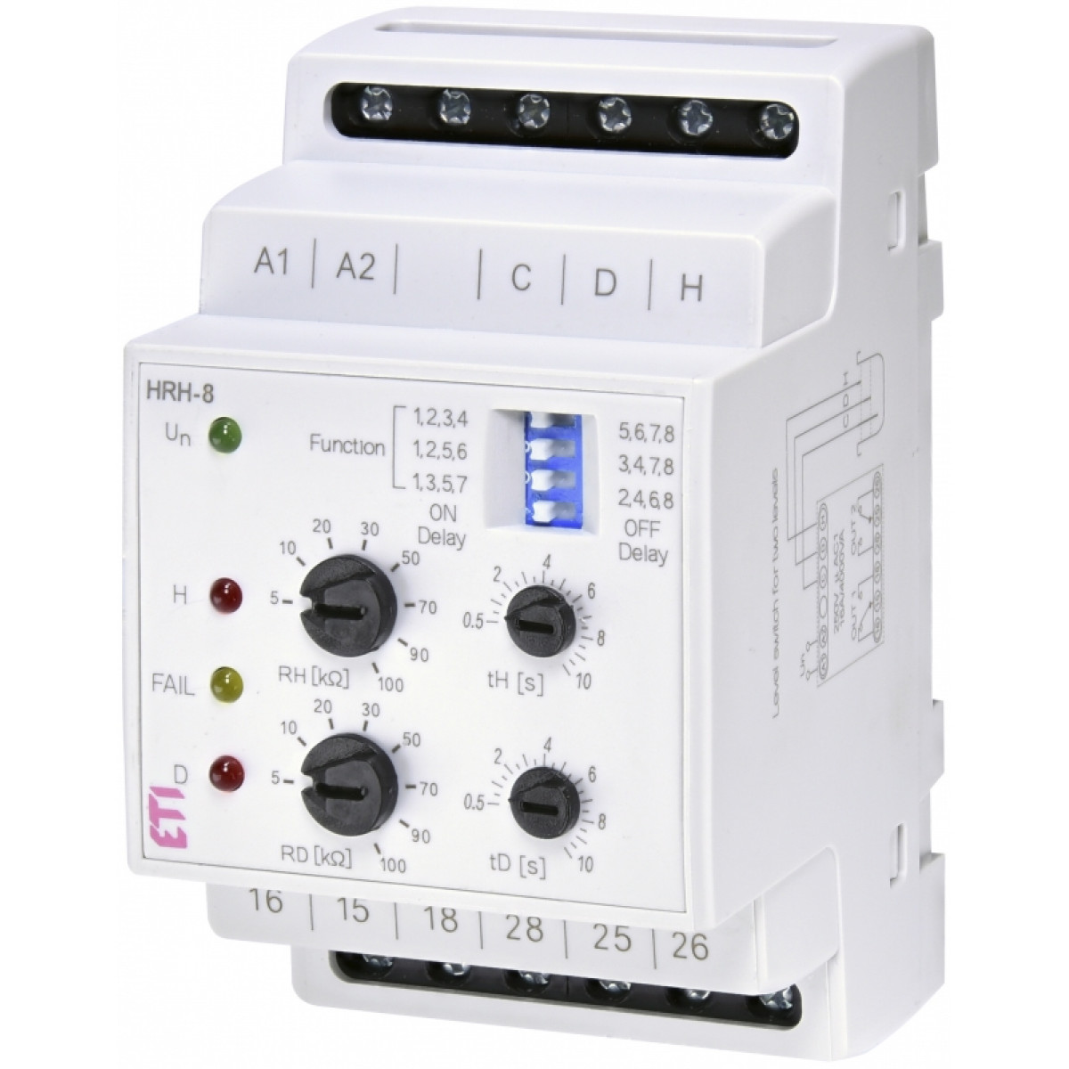 Реле контроля уровня жидкости HRH-8 24V (2x16A AC1) ETI (2470294)