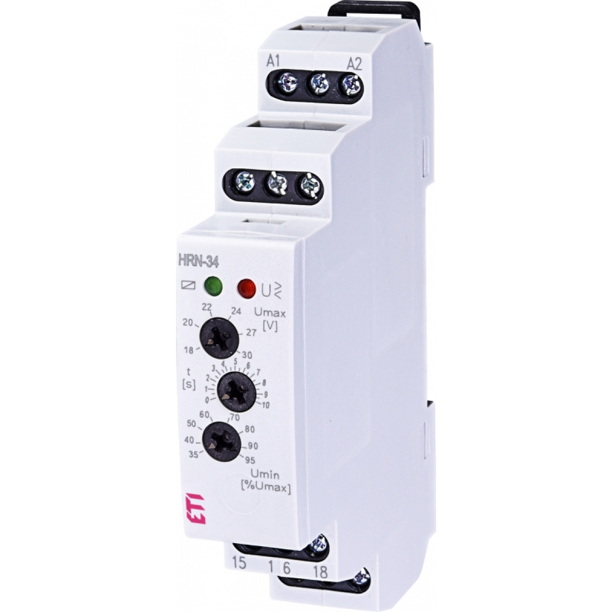 Реле контроля напряжения HRN-34  6-30V DC (1F, 1x16A_AC1)