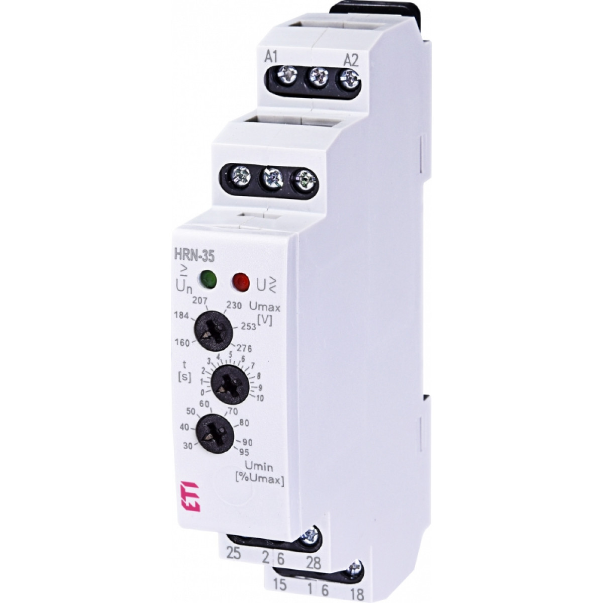 Реле контролю напруги HRN-35 48-276V AC (1F, 2x16A_AC1)